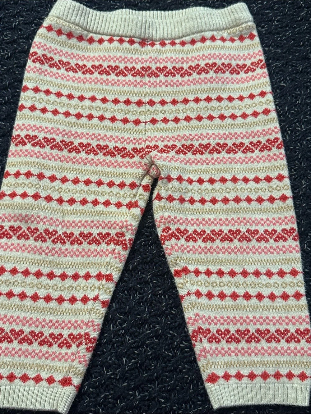 Gymboree Heart Sweater & Fair Isle Knit Leggings Set 12-18 Months *